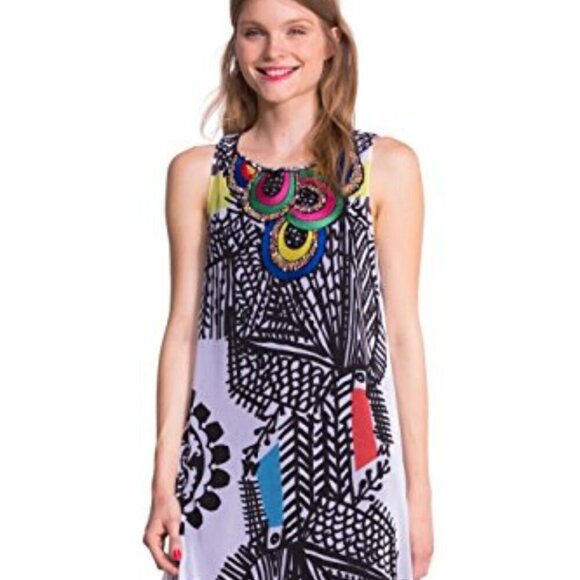 Desigual x Christian Lacroix Natalia Colorful Beaded Sleeveless Mini Dress EU 42 - Picture 1 of 9